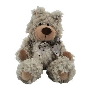 Ganz Haggar Teddy Bear Plush 15 Inch Tan Shaggy Fur Polka Dot Bow H13851